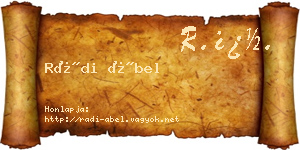 Rádi Ábel névjegykártya