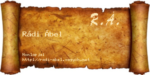 Rádi Ábel névjegykártya